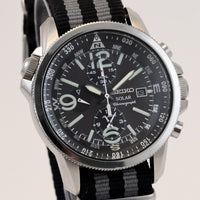 SEIKO PROSPEX Solar Chronograph Alarm Watch 42mm Black Dial SSC295 Ref.V172-0AL0