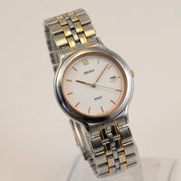 Vintage 1996 SEIKO SPRIT Round shape QUARTZ White Tone Dial Ref.7N22-6A80